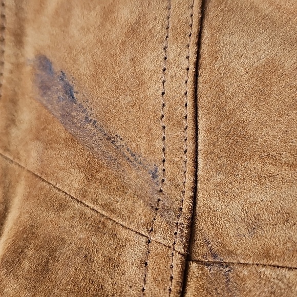 Anthropologie Six Crisp Days Genuine Suede Front Zip Up Mini Skirt Large *flaws* - Picture 6 of 17